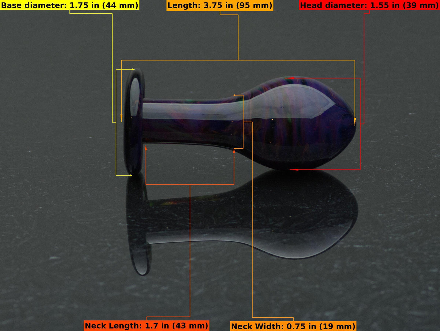 Medium Glass Butt Plug - Space Malachite