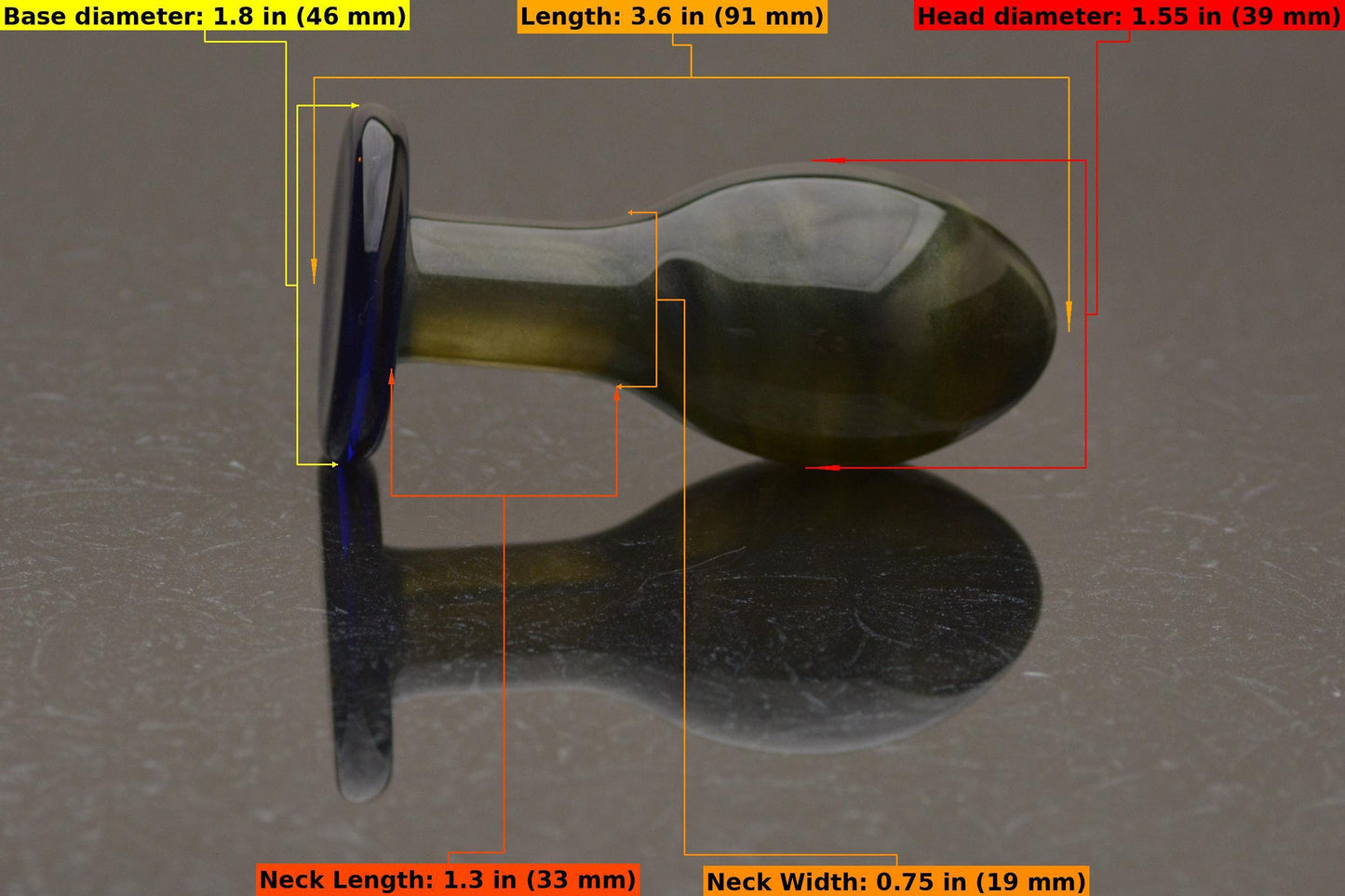 Medium Glass Butt Plug - Evening Sparkle