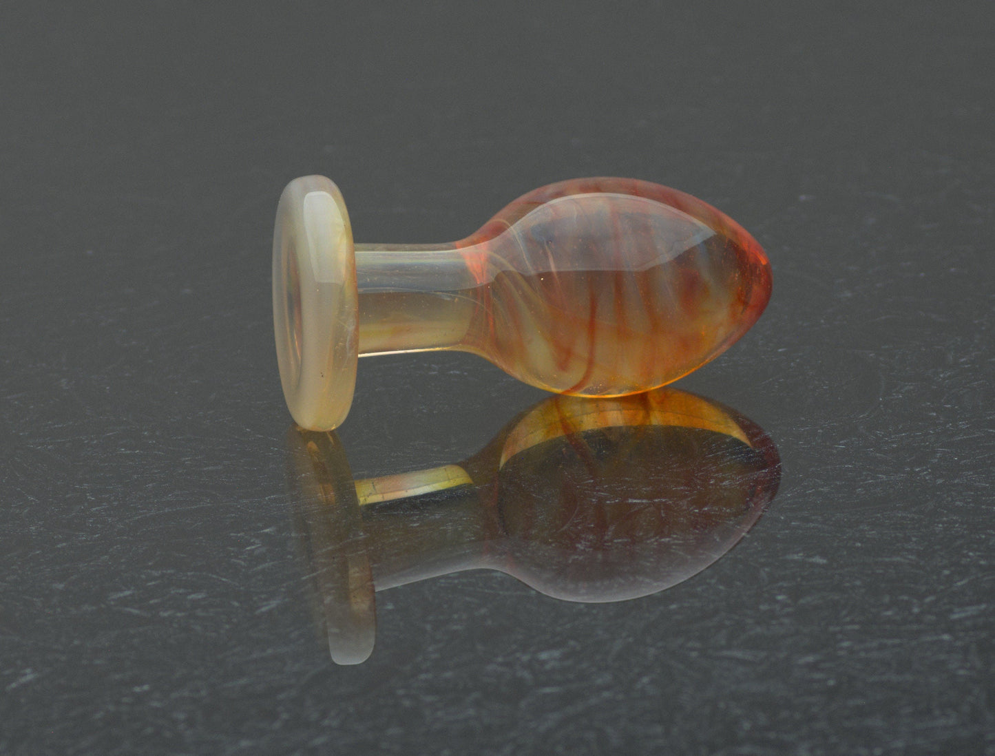 Medium Glass Butt Plug - OJ Cream