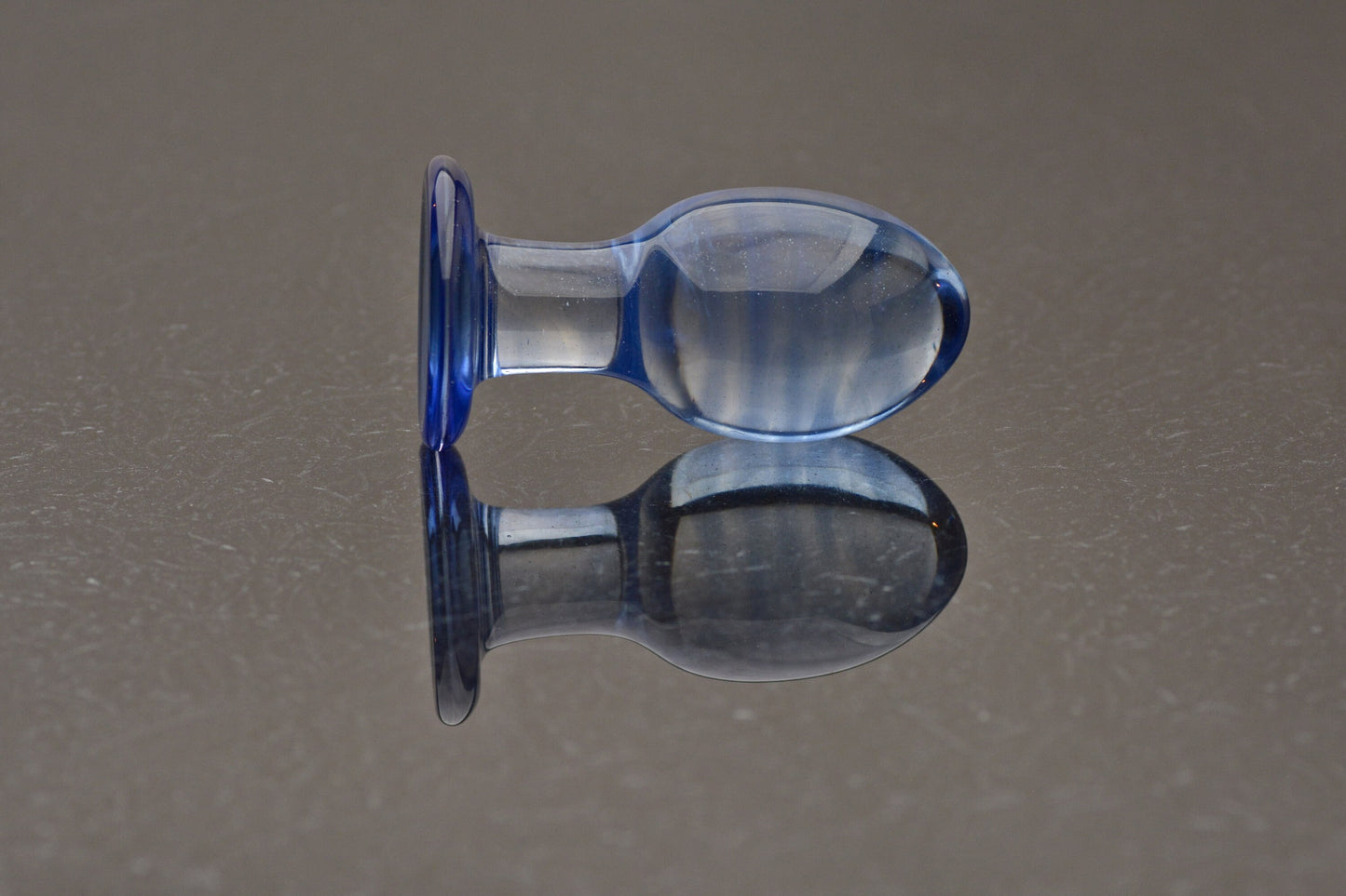 Large Glass Butt Plug - Sparkling Blues by Simply Elegant Glass