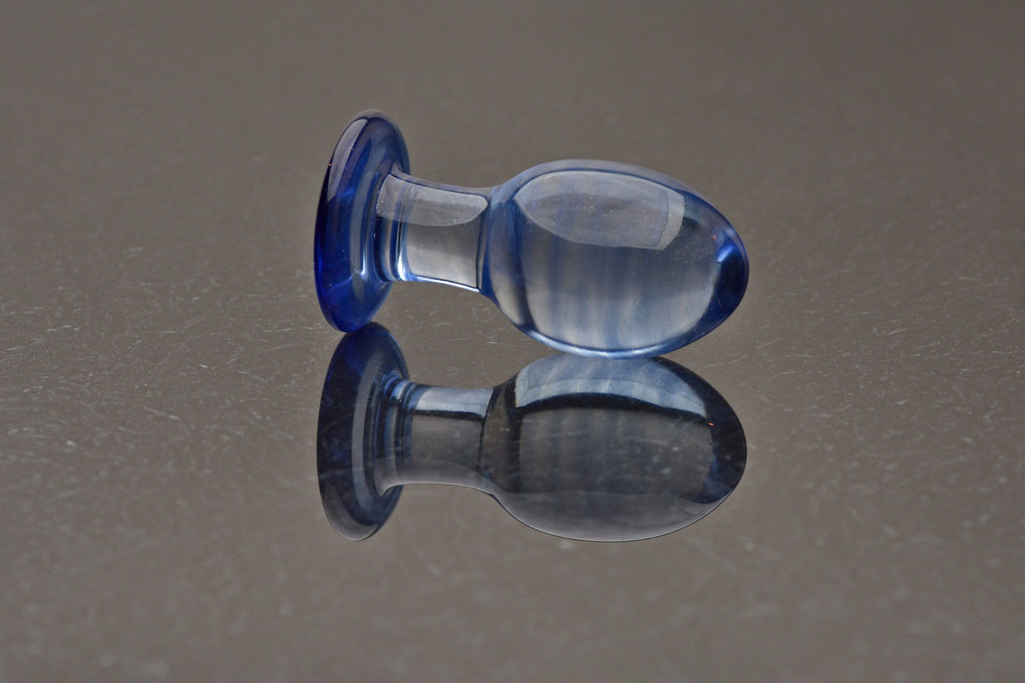 Large Glass Butt Plug - Sparkling Blues by Simply Elegant Glass