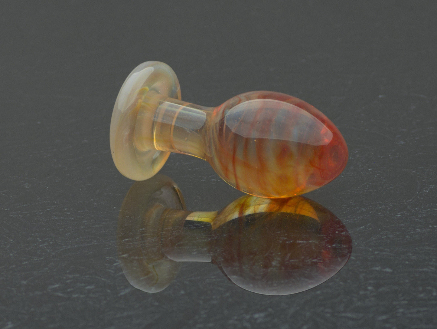 Medium Glass Butt Plug - OJ Cream