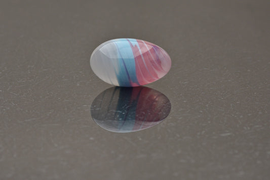 Glass Kegel Egg - Trans Pride Swirl