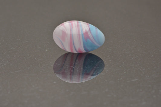 Glass Kegel Egg - Trans Pride Whirl
